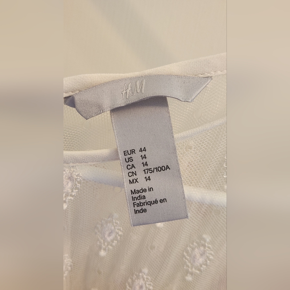 EUC H&M Ivory Lace Dress Size 14 - Picture 4 of 4